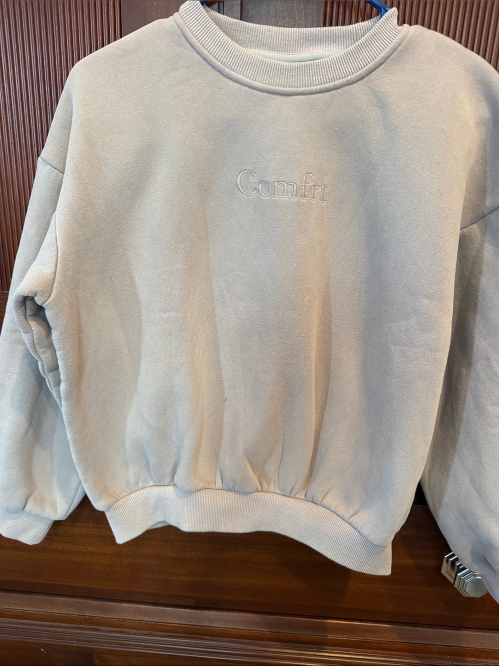 Kids Comfort Embroidered Crewneck Sweater - Light Gray